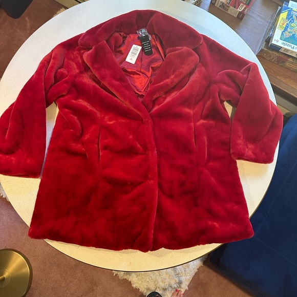 torrid Jackets & Blazers - Torrid Rich Red Faux Fur Jacket
